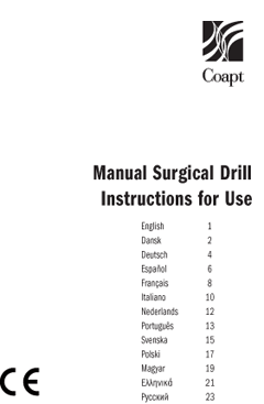 Manual Surgical Drill Instructions for use